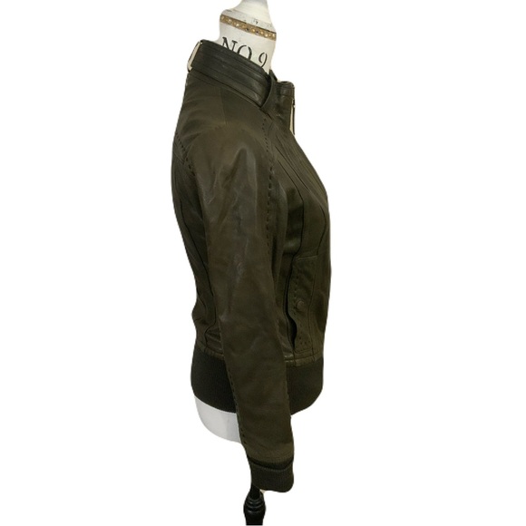 Mackage Fitted Leather Zip Jacket - Picture 2 of 7